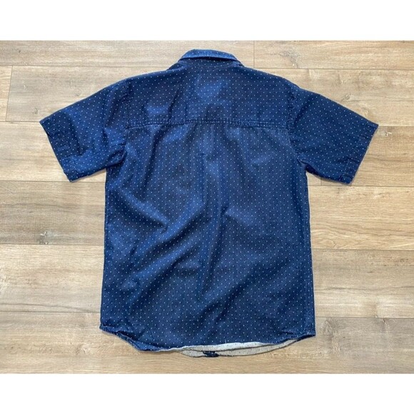 IRON AND RESIN Huckberry Mens M Dark Blue Short Sleeve Pocket Button Up Shirt - Picture 7 of 7